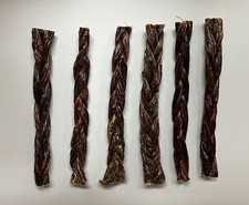 Palos trenzados de garganta de res 12 pulgadas NATURAL para masticar huesos de perro trenza cecina EE. UU.