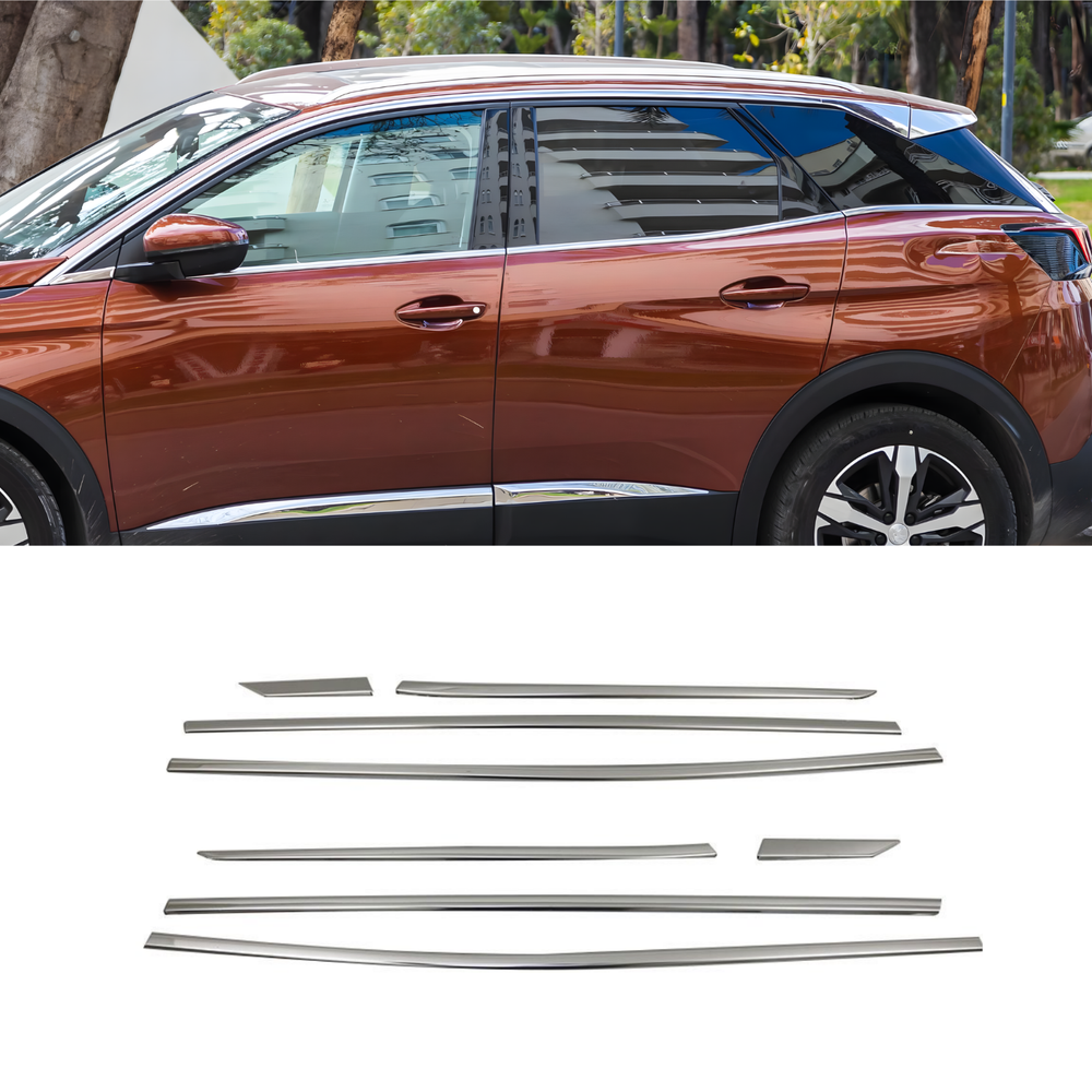 Stainless Steel Chrome Lower Window Sill Trim Fit Peugeot 3008 (2017-2024)