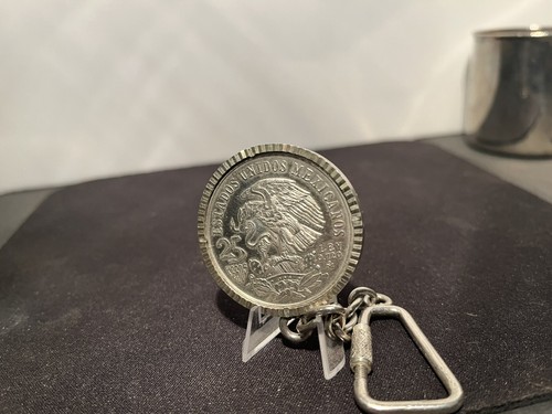 Mexican 1968 Olympic 25 Pesos .720 Silver Coin With Silver Bezel 44g TW - Picture 2 of 10