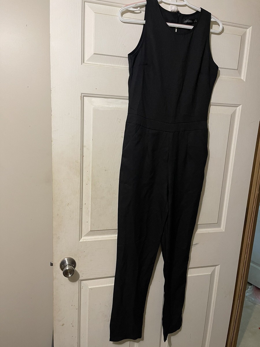 Brand New Zane’s Black Women’s High Chest Open Back Jumpsuit Size