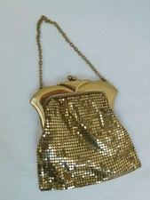 WHITING DAVIS VINTAGE GOLD MESH PURSE EVENING BAG