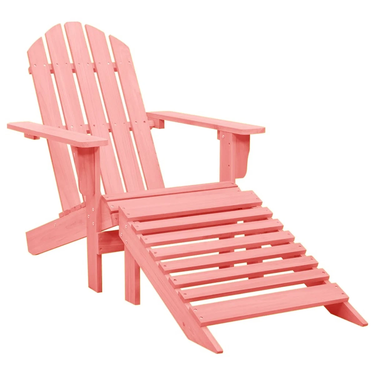 Garden Adirondack Chair with Ottoman Solid Fir Wood A9H5 eBay