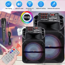 9000W Portable Bluetooth Speaker Subwoofer Heavy Bass Party DJ System Mic AUX 