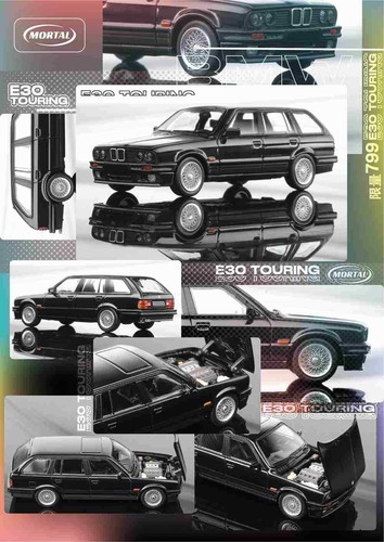 Mortal 1:64 BMW E30 M3 Style Touring Wagon Openable Hood Diecast Cars Models Toy - Bild 3 von 8
