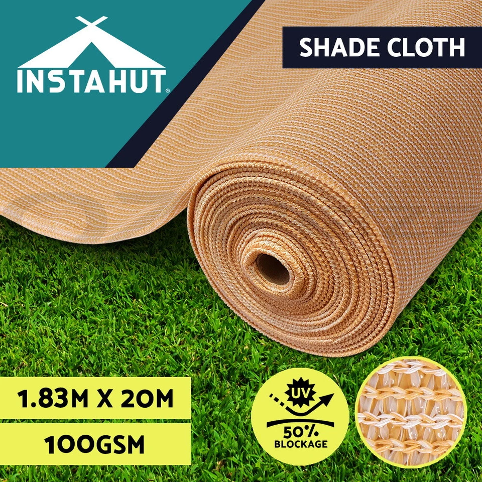 Instahut 50% Shade Cloth 1.83x20m Shadecloth Sail Heavy Duty Garden Mesh Roll BE
