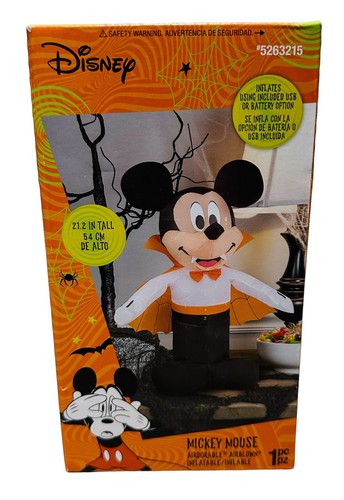Gemmy Disney Mickey Mouse Airblown Inflatable Vampire 21 ” Halloween New - Picture 3 of 4