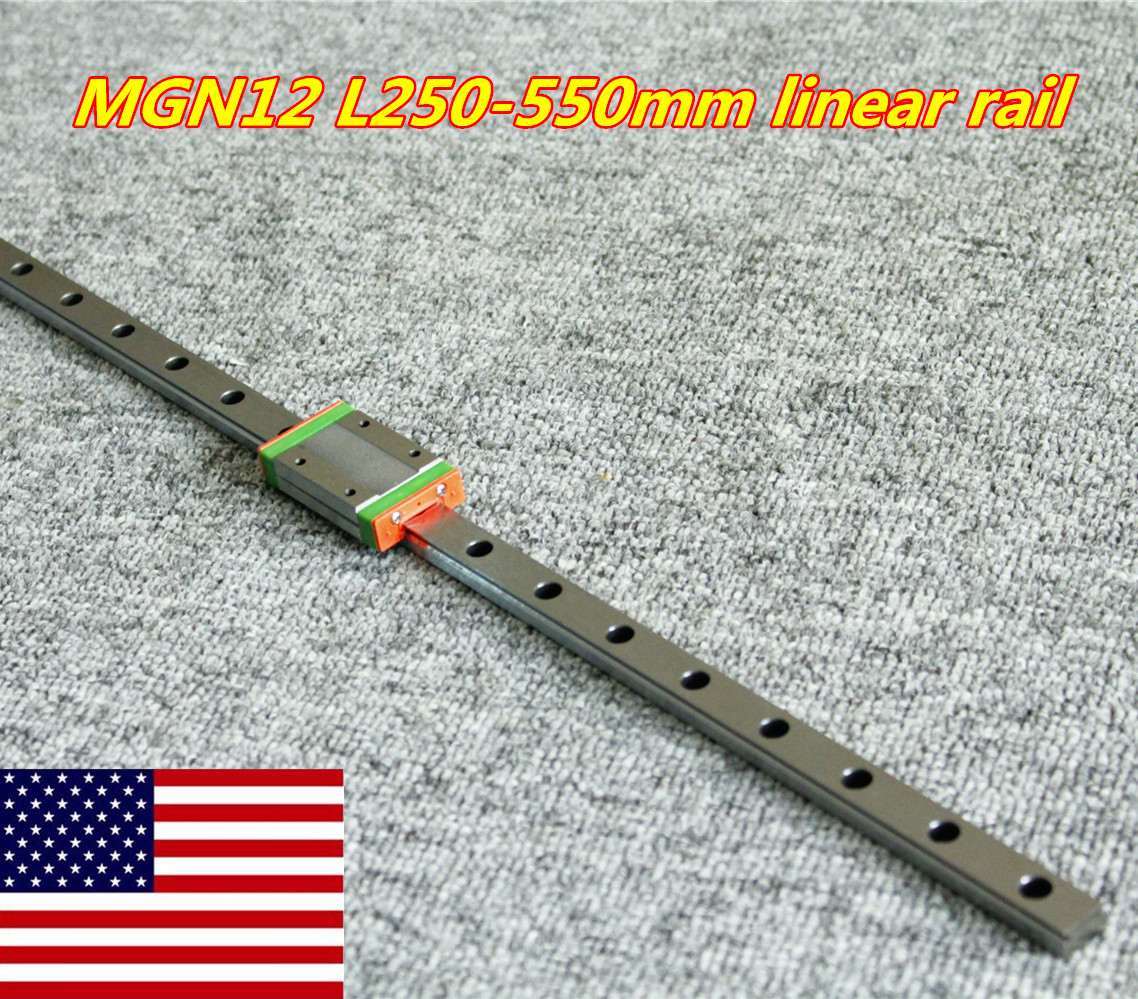 MGN12H Linear Sliding Miniature Guide 250-550mm With 1Pcs Block For CNC ...