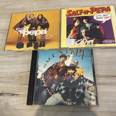 Salt-N-Pepa 3 CD LOT -2 Import Singles Let s Talk About Sex R U Ready Necessary