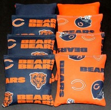 All Weather made w CHICAGO BEARS Fabric 8 ACA Reg Cornhole Bean Bags