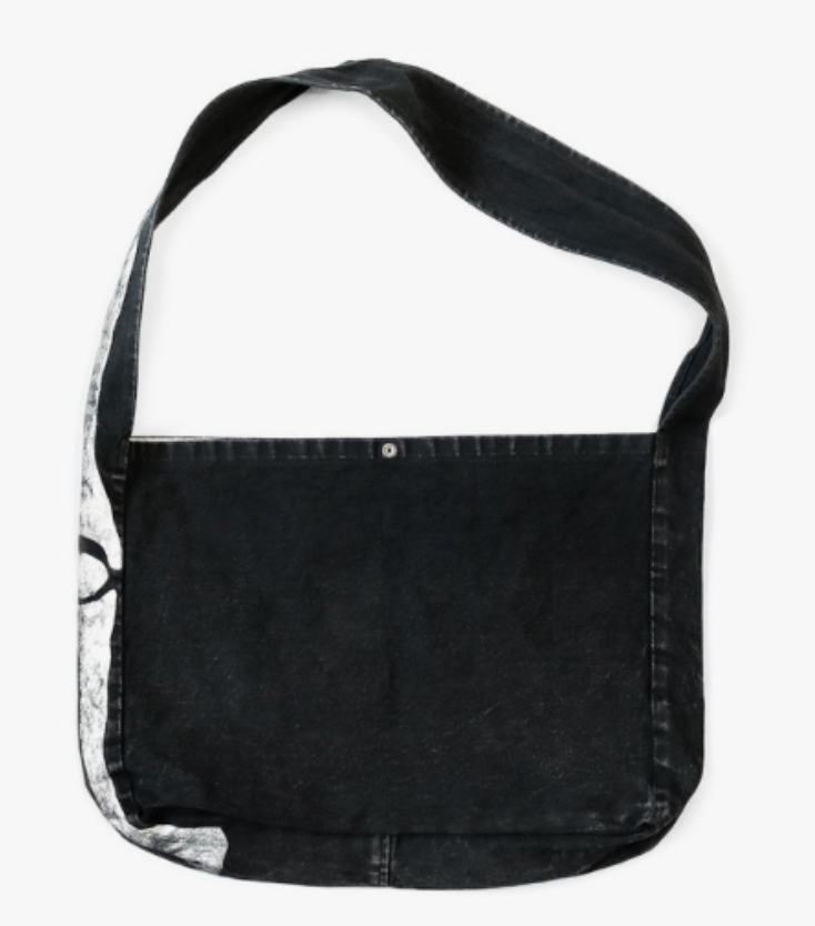 Kapital 14 oz. Denim Bone Print Book Bag Black /Shoulder bag Kapital 14 oz. Denim Bone Print Book Bag Black /Shoulder bag