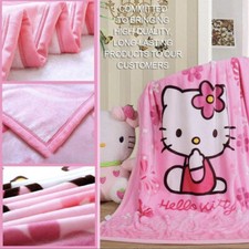Blankets 55''x40'' Pink Soft Warm Flannel Cozy Kitty Kitten Cat