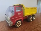 Tonka Gas Turbine Dump Truck Tandem Red & Yellow Pressed Steel 1960s 1970s