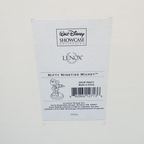Lenox Disney Figurine 784273 Nifty Nineties Mickey Boxed With COA Perfect - Foto 10 di 10