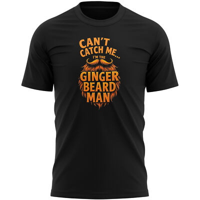 Lustiges T-Shirt Ingwerbart Mann Can't Catch Me I'm The Ginger Beard Man Geschenk F...