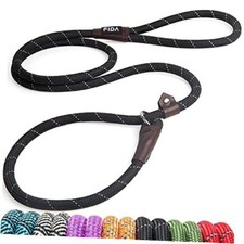 Durable Slip Lead Dog Leash, 6 FT x 1/2" Heavy Duty Large 1/2"-6ft Black