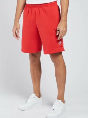 $55 Nike Air Sportswear Club Cargo Fleece Shorts University Red sz M