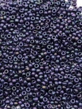 Vintage Matte Metallic Blue Iris AB Glass Beads TOHO Japan 11/0 Seed      C11-41