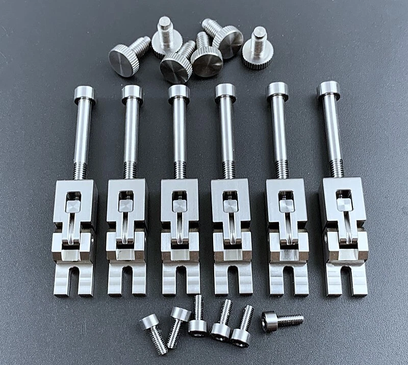 Titanium Floyd Rose Double Locking Systyem Locked Saddles Guitar Tremolo