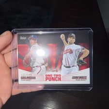 2023 Topps Series 1 One-Two Punch Greg Maddux, John Smoltz #12P-20 Black /299