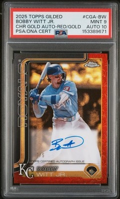 2025 Topps Gilded Collection - Bobby Witt Jr. - Auto Red /5 *PSA 9 / AUTO 10*