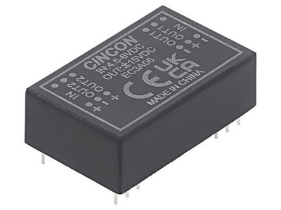 1x Cincon EC3A06 DC-DC Converter, 4.5-9V In, ±15V Out, 3W, Dual Output, Isolated