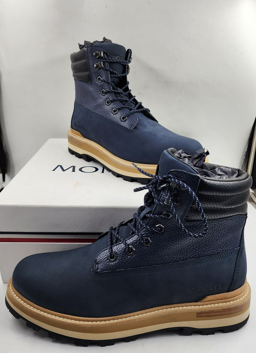 Moncler Peka Lace Up Hiking Boots Men's 11 Navy Padded Collar | eBay