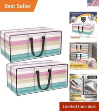 Heavy-Duty Clear Storage Bags with Zipper - Extra Large, 2 Pack 29"L x 15"W 