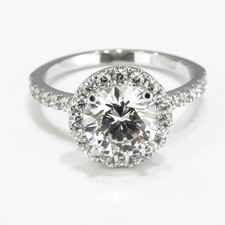 F-G/VS2 Round Cut Diamond Engagement Ring 1.62 CT 950 Platinum Affordable