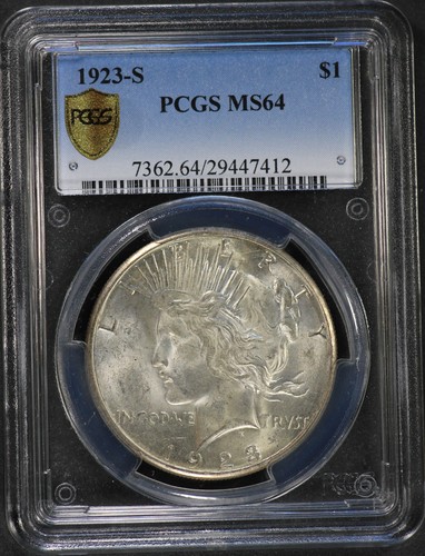 1923-S PCGS Silver Peace Dollar MS64 MS-64