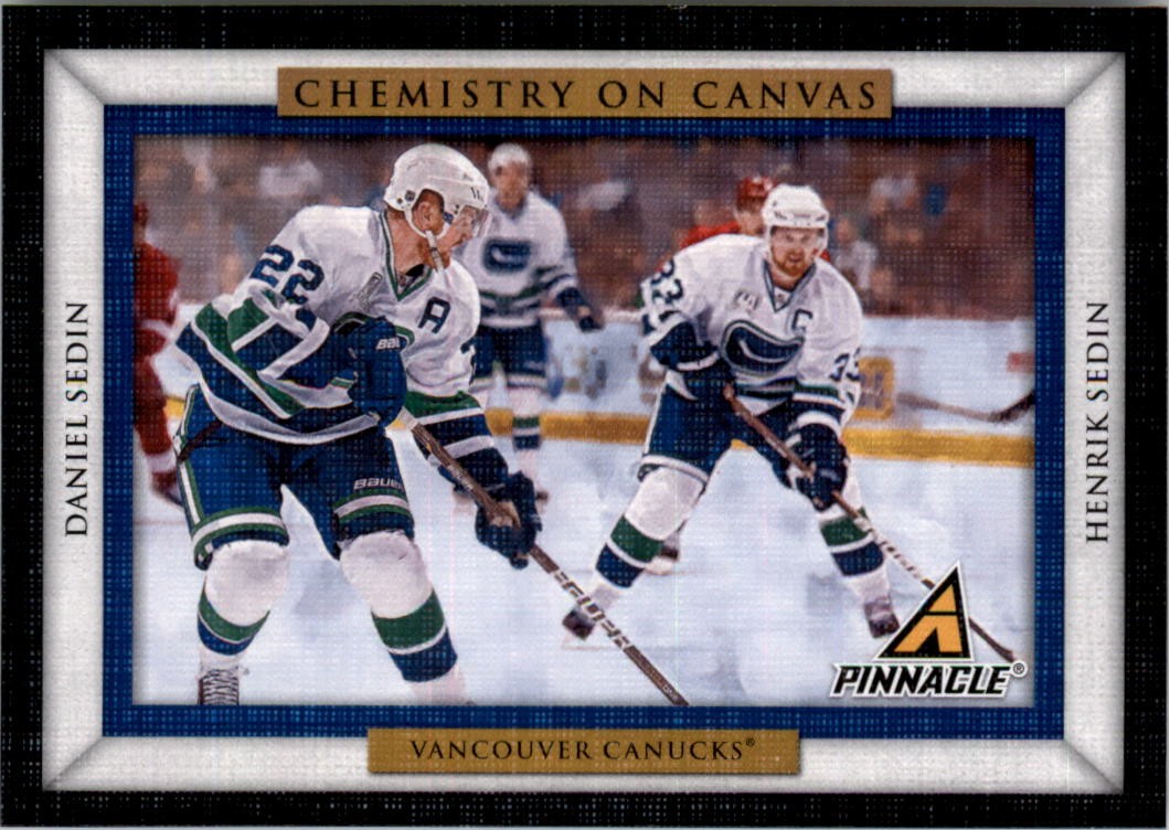 2010-11 Pinnacle Chemistry On Canvas #6 Henrik Sedin Daniel Sedin - HKY