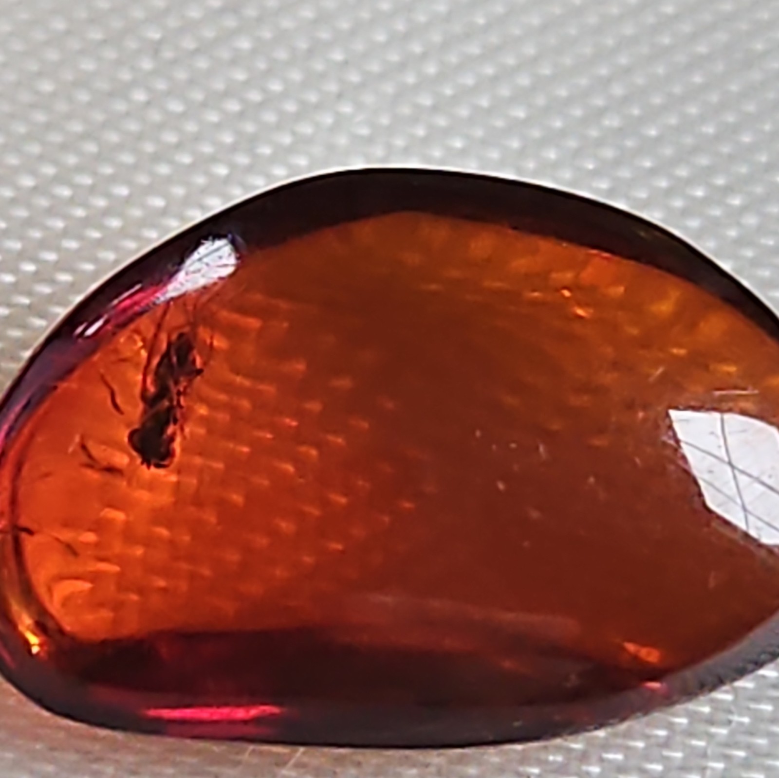 Amber Pear Polished Loose Gemstone Orange/Red Translucent, 1 Piece With ...