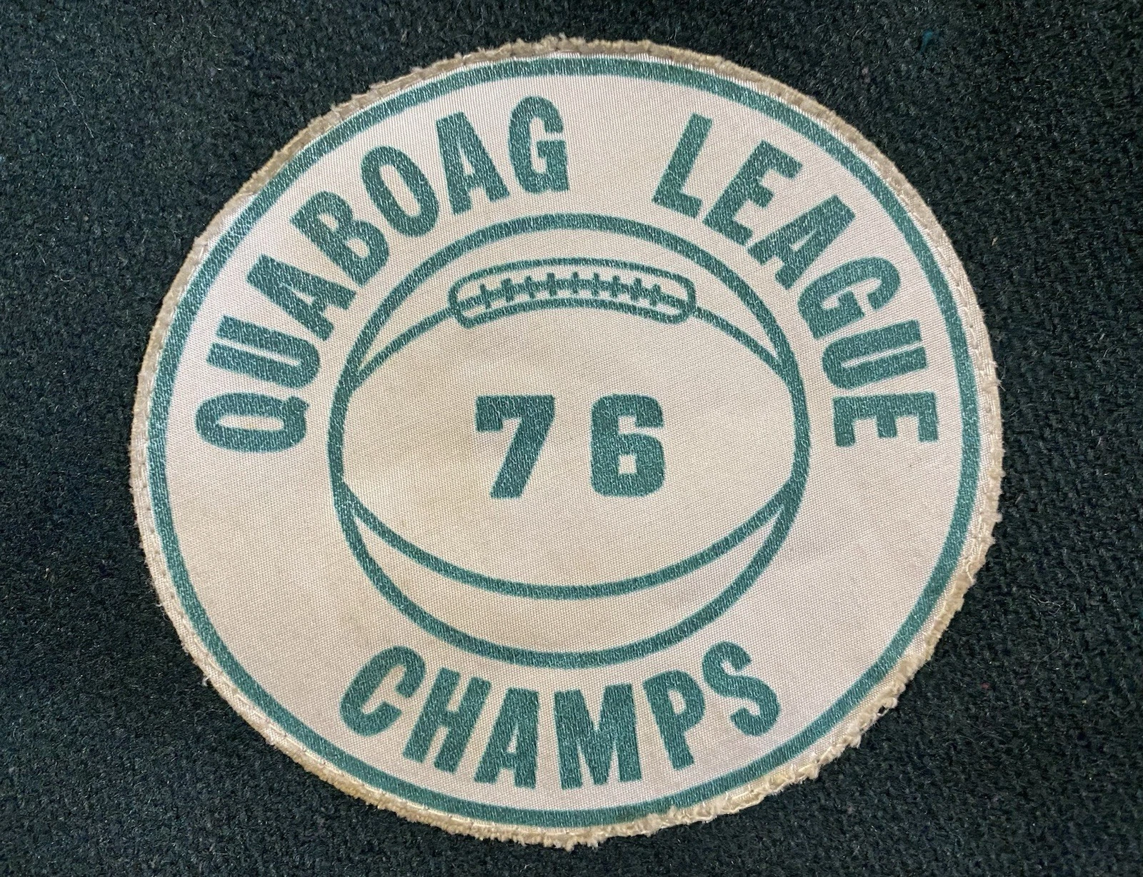 Vintage 70s Varsity Jacket Mens Small Green Wool Preppy Quaboag League Champs image 7