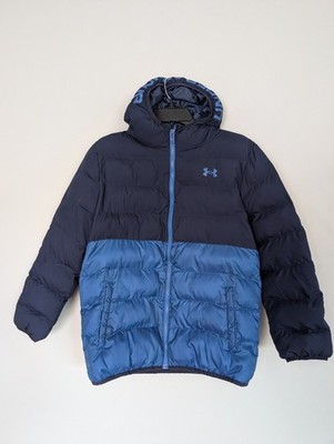 Under Armour Boys Pronto Color Block Puffer Jacket Blue/Black Youth L YLG Hooded