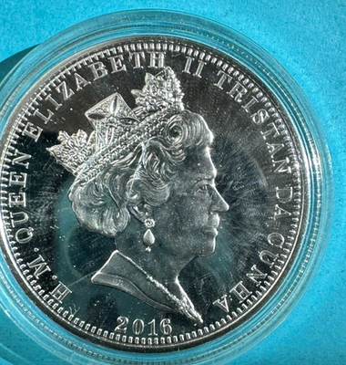 2016 Queen Elizabeth 2 Tristan Da Cunha Proof One Crown B-17