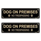 2-Pack No Trespassing & Dog On Premises Signs, 12 x 3 inch Rust Free Black