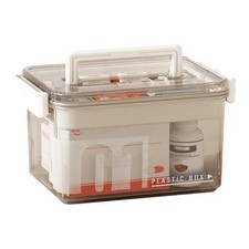 Clear Medicine Organizer Storage Box with Removable Tray, Plastic First Aid Box