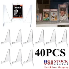 40PCS Clear Acrylic Trading Card Stand for Coins Sports Cards Display Holder US