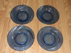 4-Corelle Pyrex Glass Festiva Cobalt Blue Pasta Salad Bowls 11” Diameter