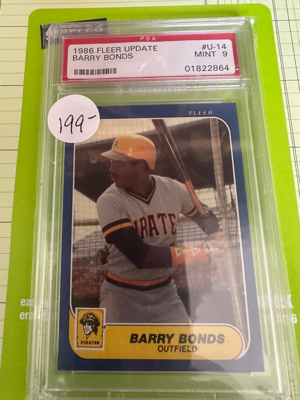 1986 FLEER UPDATE BARRY BONDS #U-14 PSA 9 ROOKIE MINT