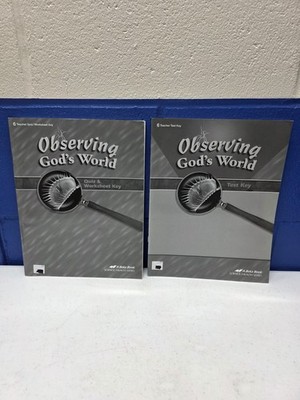 Abeka 6th Grade Observing Gods World - Test Key - Quiz Worksheet Key - Teacher