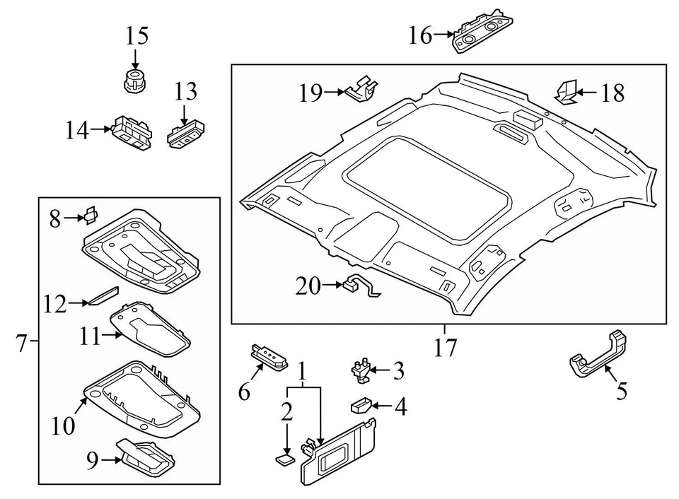 AUDI A4 QUATTRO 2017-2024 - Parasol derecho/espejo 8W0857552AM Foto 4 de 4