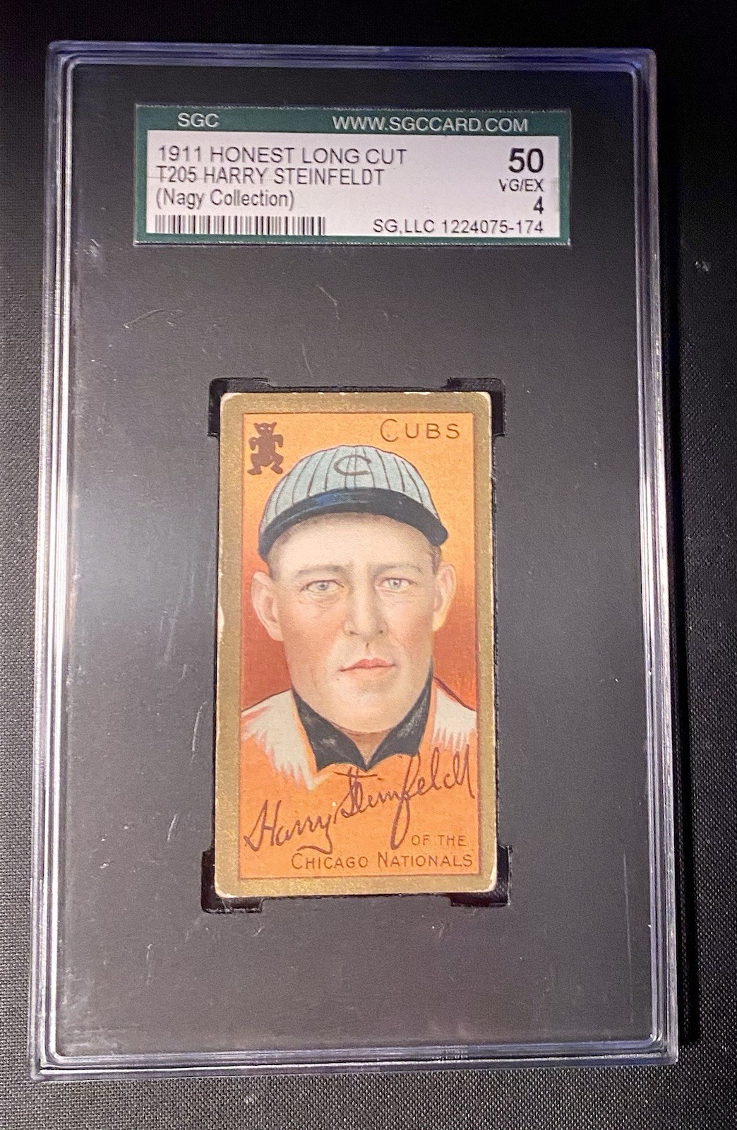 1911 Honest Long Cut T205 Harry Steinfeldt (Nagy Collection) SGC VG-EX 4