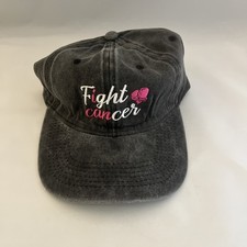 Breast Cancer Awareness Ball cap Hat Adjustable New Gray