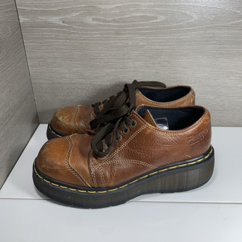 Dr. Doc Martens 8651 Leder klobige Plateau Oxford Schuhe Y2K braun US 5 - Bild 10 von 12