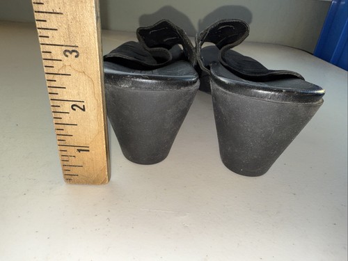 Mephisto Women Sandal 2 “ Heel Size 10.5-11 M, Black Leather NWOB Made In France - Picture 7 of 8