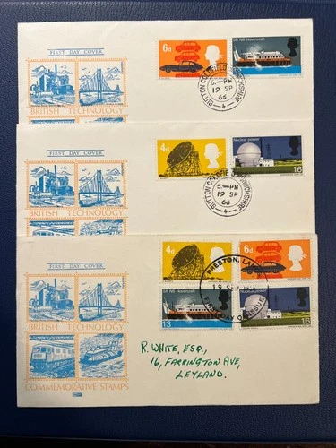 GB 1966 British Technology First Day Covers x 3.................Free UK Postage