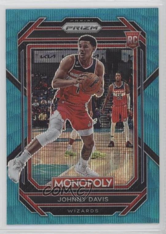 2022-23 Panini Prizm Monopoly Teal Wave Prizm Johnny Davis #90 Rookie RC 17vi