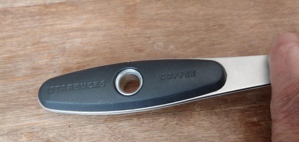 Совок Starbucks для кофе/экспрессо из нержавеющей стали, черная ручка, поворотный дизайн - Изображение 2 из 3