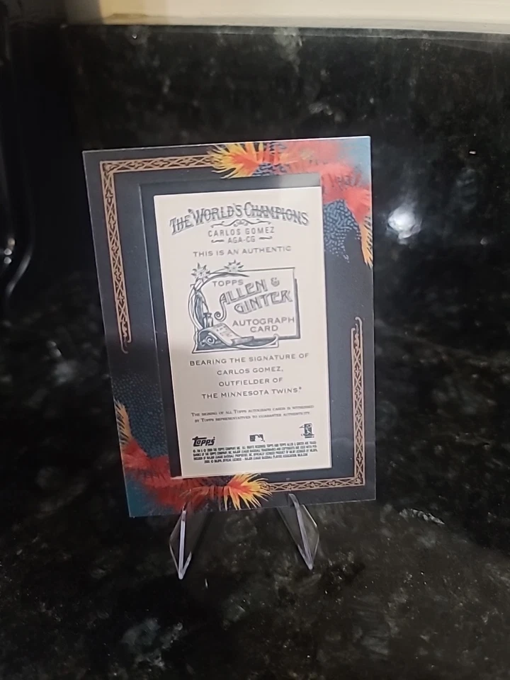 Auto 2009 Topps Allen & Ginter Carlos Gomez Twins - Image 2 of 2