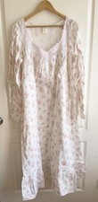 Vintage Victoria  s Secret London Nightgown XL Victorian Lace Pink Rose Prairie